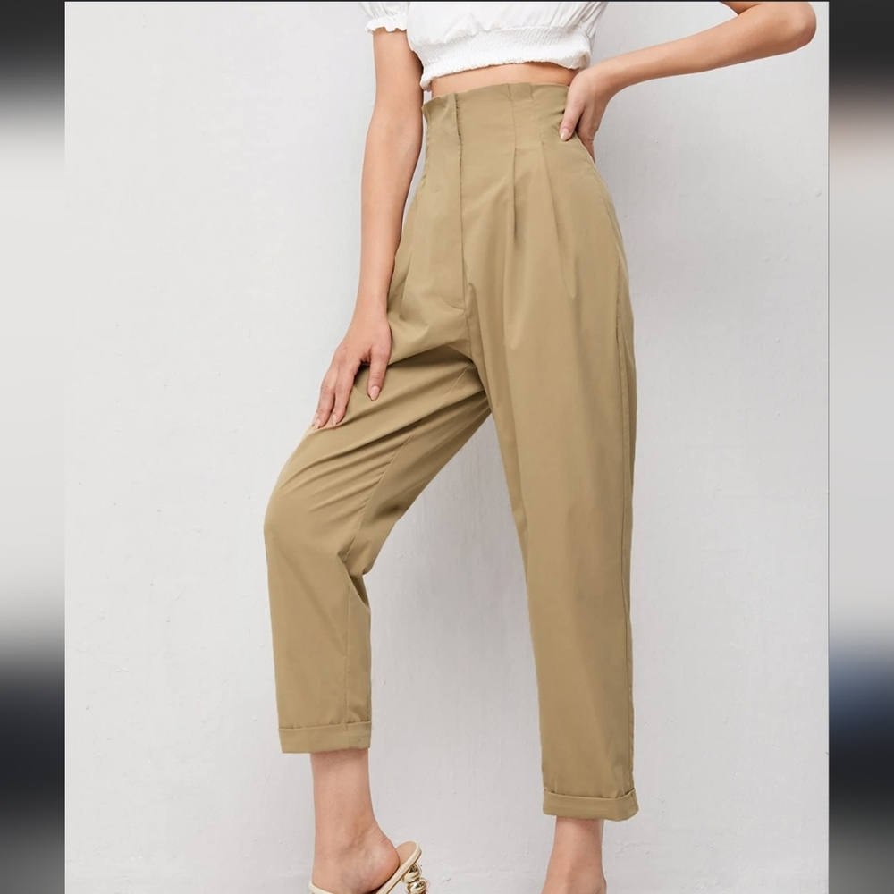 Lattelier Tan Flowy Tappered Trouser Pants